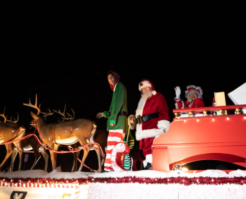 Santa, Mrs. Claus and Elf